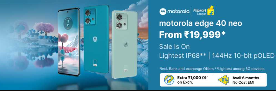 Moto Edge 40 Neo @ 19,999/- on Flipkart's Big Billion Days Sale