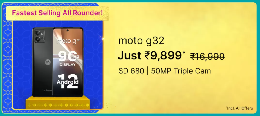 MOTOROLA G32 (64GB) Flipkart Big Billion Sale Price Banner
