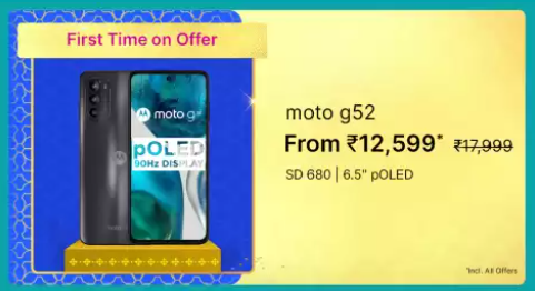 MOTOROLA g52 (64 GB) Flipkart Big Billion Sale Price Banner