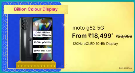 MOTOROLA g82 5G (128GB) Flipkart Big Billion Sale Price Banner