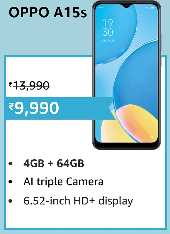 Oppo A15s Amazon Great Indian Festival Sale Price banner