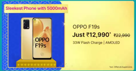 Oppo F19s (128 GB) Flipkart Big Billion Sale Price Banner