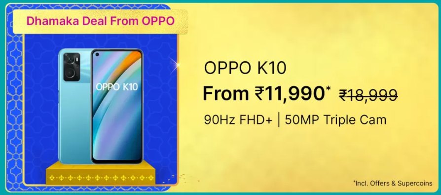 Oppo K10 (128 GB) Flipkart Big Billion Sale Price Banner