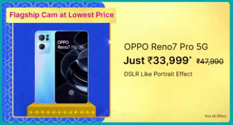 OPPO Reno7 Pro 5G (256 GB) Flipkart Big Billion Sale Price Banner