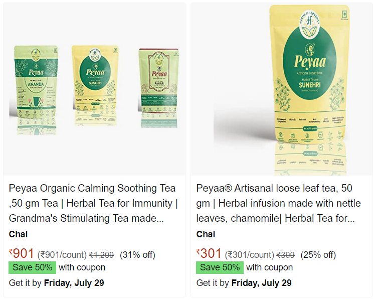 Peyaa&reg; Tea With 50% Coupon