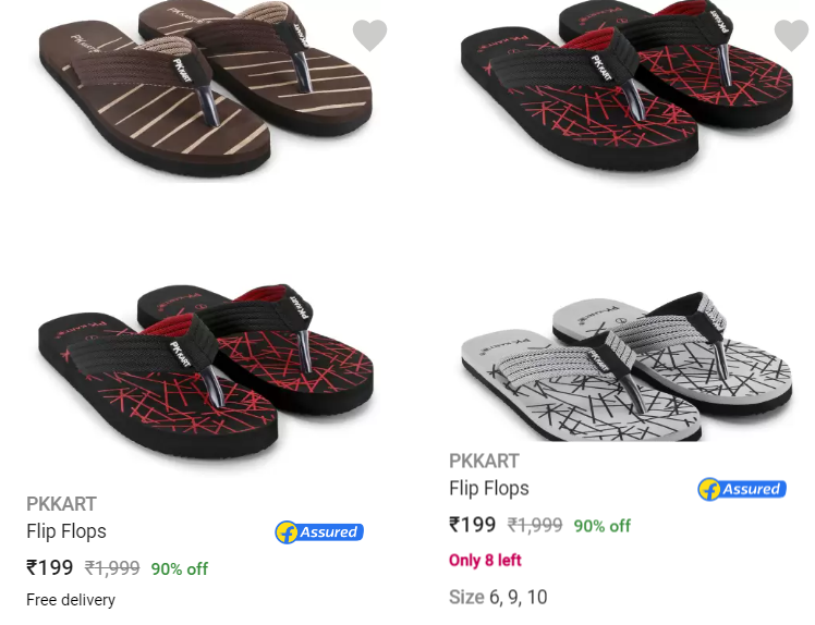 PKKART Flip Flops @ Minimum 90% Off