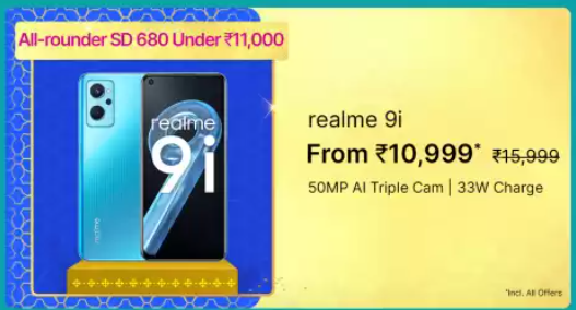 Realme 9i (128GB) Flipkart Big Billion Sale Price Banner