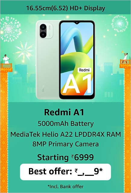 Redmi A1 (2GB RAM | 32GB Storage) Amazon Great Indian Festival Sale Price banner