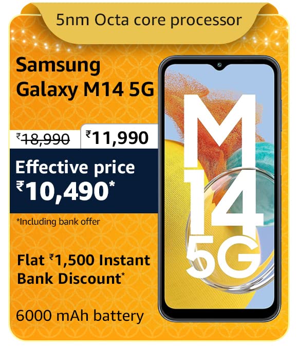 Samsung Galaxy M14 5G @ 10,490/- During Big Billion Days Sale