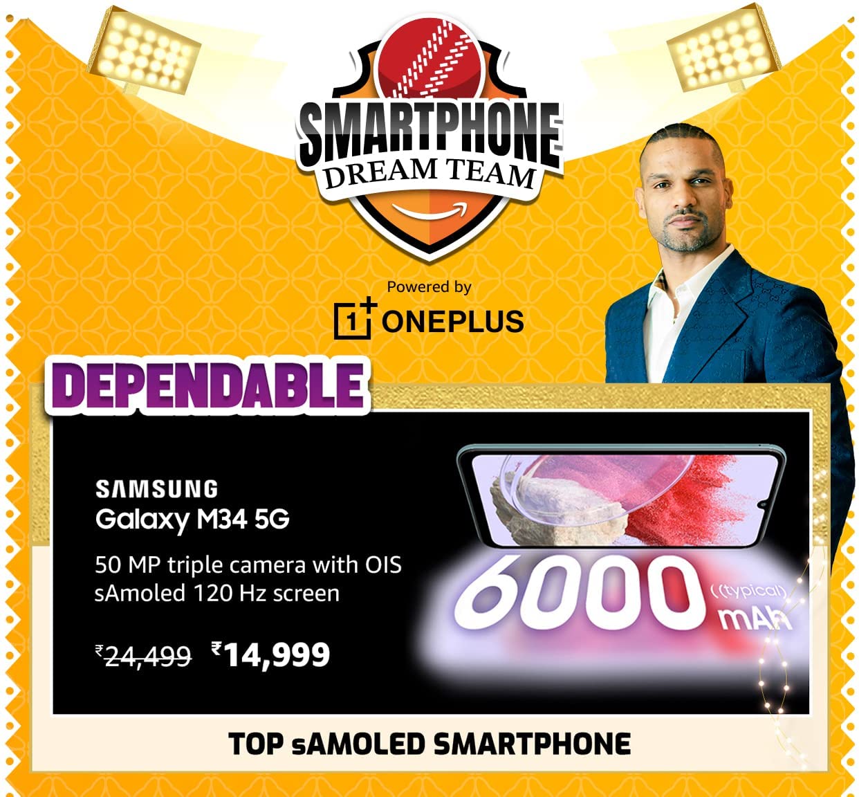 Samsung Galaxy M34 5G @ 14,999/- During Big Billion Day Sale