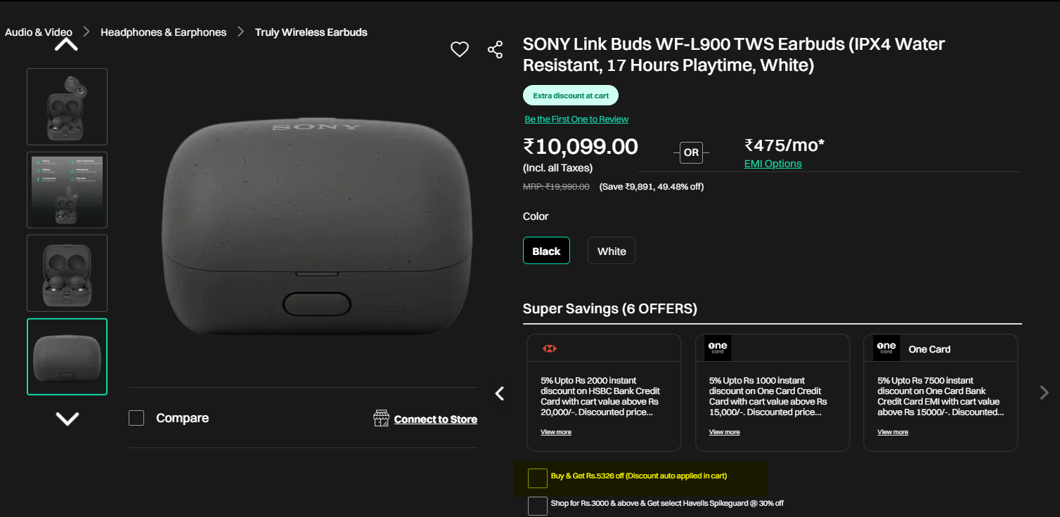 Sony WF-L900 Loot Deal Coupon