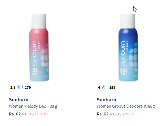 Sunburn Deodorants