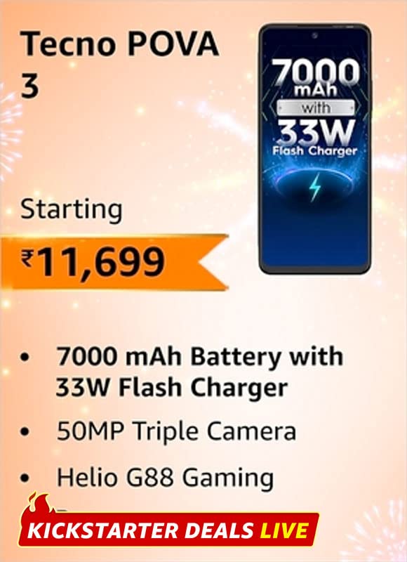 Tecno POVA 3 Amazon Great Indian Festival Sale Price banner