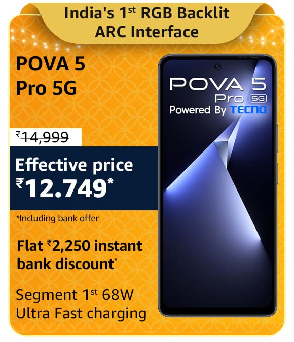 TECNO Pova 5 Pro 5G @ 12,750/- During Big Billion Days Sale