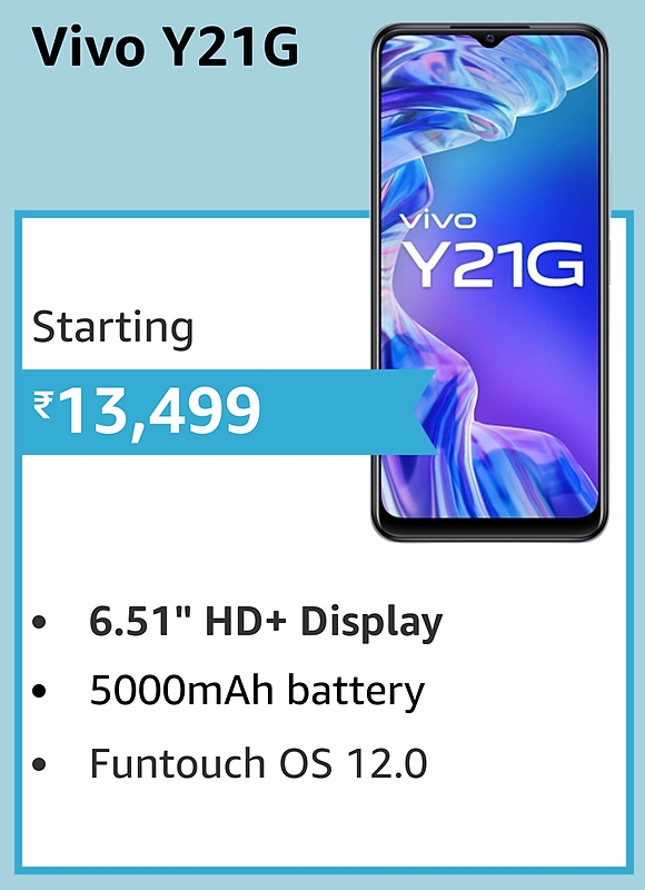 Vivo Y21G (4GB RAM | 64GB ROM) Amazon Great Indian Festival Sale Price banner