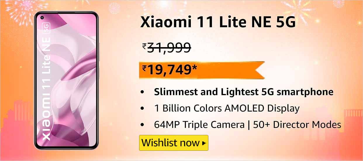 Xiaomi 11 Lite NE 5G Amazon Great Indian Festival Sale Price banner