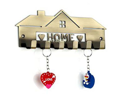 EYE BERRY BASI SALES WITH MISCELLANEOUS DEVICE Brass Wall Key Holder Stainless Steel 9" inch Key Holder Wall Hanging Stand Home Decor Key Holder (Steel Home Hook b.a)