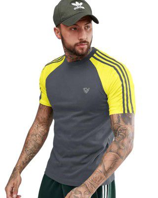 EYEBOGLER Men Round Neck Solid Half Sleeve Regular Fit T-Shirt