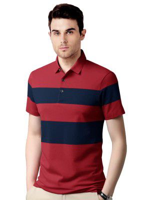 EYEBOGLER Mens Cotton Regular Fit T-Shirt Red