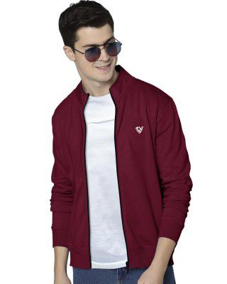 EYEBOGLER Mens Henley Neck Full Sleeves Regular Fit Solid Jacket