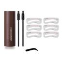 Eyebrow Stamp Shaping Kit - Eyebrow Powder Stamp Makeup with 6 Pcs Reusable Eyebrow Stencils and Fuller Brows 2 Pcs Eyebrow Pen Brushes, Waterproof Long Lasting Buildable Eyebrow Makeup...