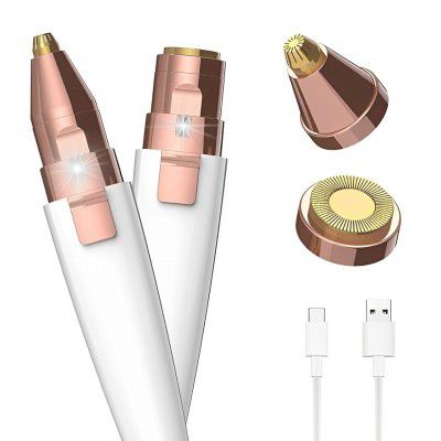 Eyebrow Trimmer for Women – 2-in-1 Rechargeable Facial Hair Remover 
