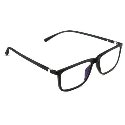 Eyewearlabs BLU l Zero Power Blue Cut Computer Glasses l Anti-Glare l Lightweight & Blocks Harmful Rays l UV Protection Specs l Men & Women l Medium l BBChaseBlack1802C1