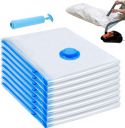 EZ LIVING 5 Pack Large Vacuum Storage Bags, Vacuum Seal Bags for Clothing with Hand Pump, 80% Space Saver Bags for Clothes, Pillows, Comforters and Blankets, Home Travel Essentials...