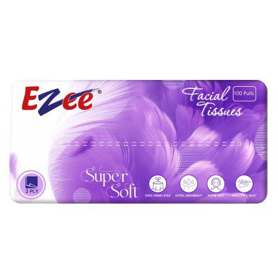 Ezee 2 Ply Facial Tissue Soft Pack 100 Pulls | Car Box Tissues