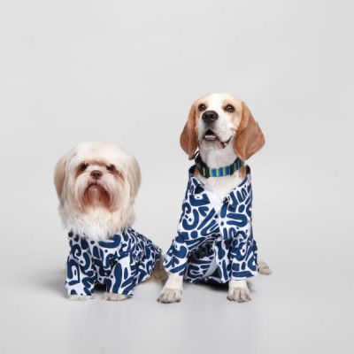 Ezra Polyester Blend Dog Shirt – Abstract Blue, Small | Lightweight & Breathable Outfit for Dogs