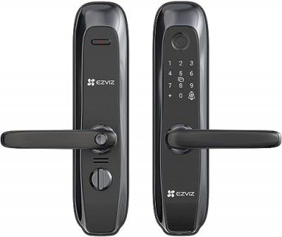 EZVIZ L2S Smart Fingerprint Lock, Keyless Lock with Four Unlock Methods, Real-Time Mobile Alerts, Built-in Electronic Doorbell, Anti-Tamper Alarm, Low-Battery Warning, Easy User Management
