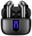 F FUNX Bluetooth Headphones True Wireless Earbuds 60H Playback LED Power Display Earphones with Charging Case, IPX7 Waterproof in-Ear Earbuds with Mic(Black)...