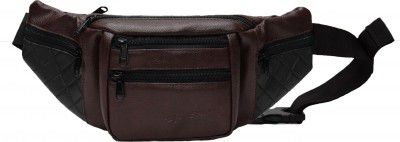 F GEAR Czar Art Leather Brown Waist Bag