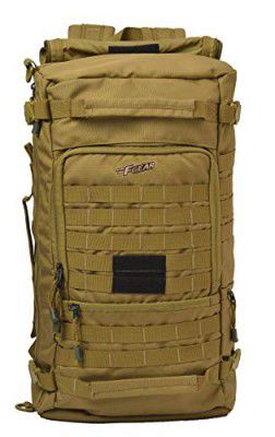 F Gear Garrison 36L, Camping Travel Hiking Range Hunting Survival strap & hip belt|Backpack or Messenger Bag (Khaki)