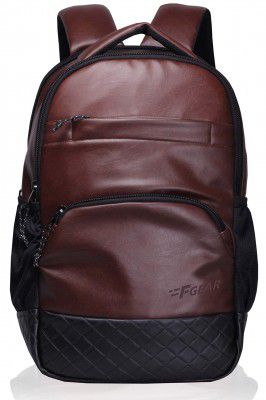 F Gear Luxur 25L Medium Laptop backpack Fits upto 16" Laptop faux Artificial Leather Bag