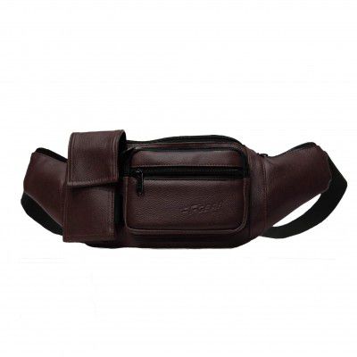 F Gear Potent Art Leather Brown Sports Waist Bag (3680)