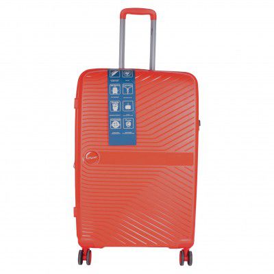 F Gear Stv PP02 24" Red Hard Check-in Suitcase with Spinner Wheels (4044), Medium