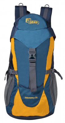 F Gear Super Tramp Navy Blue, Yellow 34 Liters Trekking Backpack