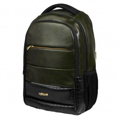 F Gear Zurich Vegan Lthr 30L, Laptop Backpack with USB Charging Port Luggage Strap & Raincover