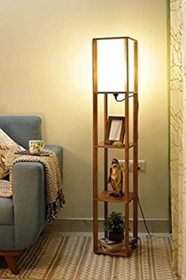 F N Finautica Standard Size Italian Tower Floor Lamp with Jute Shade, Bulb and Holder, Pack of 1