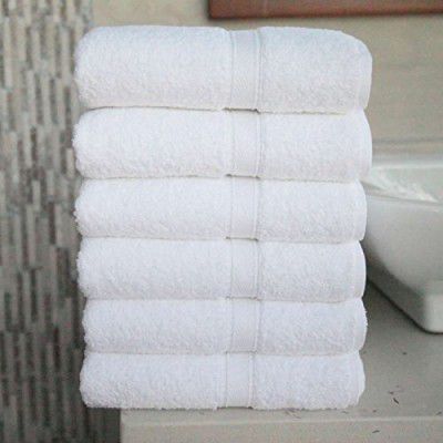 F2L Men & Women Bath Towel Set   (27 x 54 Inch | White) 6pc