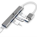 F5 SmartTech 4 in 1 Type A 3.0 4 Port High Speed USB Hub for Laptop MacBook PC MAC Pro Mac Mini iMac Surface Pro XPS Desktop-USB Port Extension USB Hub...
