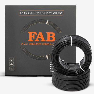 FAB P.V.C. INSULATED WIRES & CABLES | 1.5mm | 90m | Gauge (10 No.) | Black