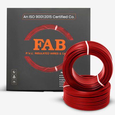 FAB P.V.C. INSULATED WIRES & CABLES | 2.5mm | 90m | (10 No.) | Red