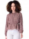 FabAlley Women's Blush Floral Waist Cut Out Peplum Top...