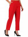 fabcoast Women Pants Comfortable Stylish Office wear Trouser with 2 Pockets Pure Cotton Flax Summer Formal Style Casual Wear with Adjustable Waist Buttons...