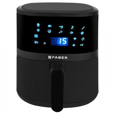 Faber 4Ltr 1300W Digital Air Fryer | 85% Less Oil, 200°C Swirl Heating | Black, FAF CrispX 4.0