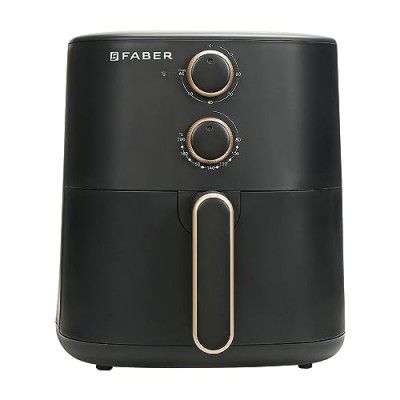 Faber 6 liter 1500W Air Fryer|360° Rapid Air Cooking, 85% Less Oil|Temperature & Time Control, Non-Stick Fryer Pan, Auto-Off | Sleek Design | (Black)