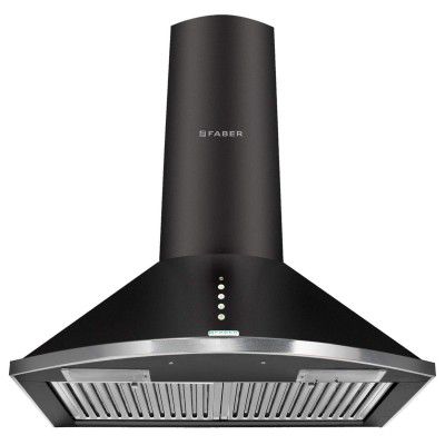 Faber 60 cm 1000 m³/HR Pyramid Kitchen Chimney (HOOD CLASS PLUS PB BK LTW 60, 2 Baffle Filters,Black)