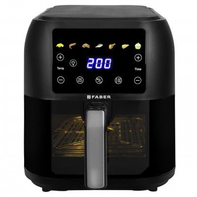 Faber 8 L 1700W Digital Air Fryer | Fry, Bake, Roast | 85% Less Oil, 200°C Swirl Heating Technology 